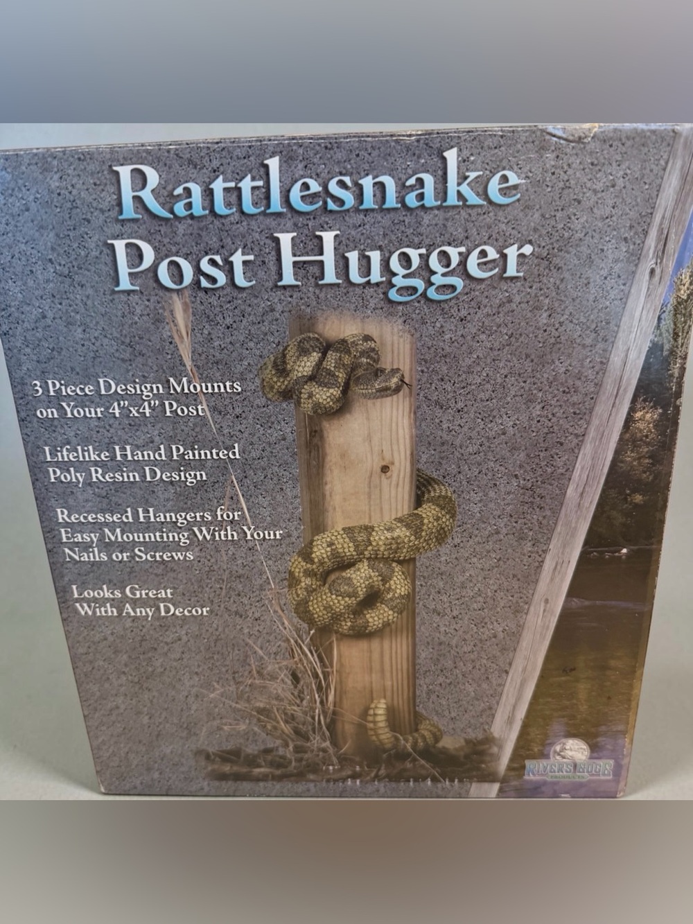 Rattlesnake Post Hugger - Hand-Painted Green Decorative Accent Cabin Ranch